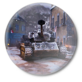 Значок с принтом Танк в засаде в Санкт-Петербурге,  металл | круглая форма, металлическая застежка в виде булавки | 9 мая | cs | winner | wot | армия | бронетехника | вов | день победы | зима | игра | контра | оружие | победитель | танки | танки онлайн | танкист | танковые войска