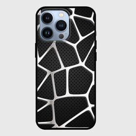 Чехол для iPhone 13 Pro с принтом Серебряная паутина в Санкт-Петербурге,  |  | Тематика изображения на принте: абстракция | алюминий | геометрия | карбон | нить | паутина | серебро | сеть | сталь