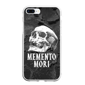 Чехол для iPhone 7Plus/8 Plus матовый с принтом Memento mori в Санкт-Петербурге, Силикон | Область печати: задняя сторона чехла, без боковых панелей | black | death | life | memento mori | skeleton | skull | жизнь | скелет | череп | черный