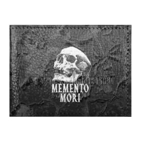 Обложка для студенческого билета с принтом Memento mori в Санкт-Петербурге, натуральная кожа | Размер: 11*8 см; Печать на всей внешней стороне | black | death | life | memento mori | skeleton | skull | жизнь | скелет | череп | черный