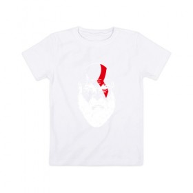Детская футболка хлопок с принтом Kratos в Санкт-Петербурге, 100% хлопок | круглый вырез горловины, полуприлегающий силуэт, длина до линии бедер | Тематика изображения на принте: 