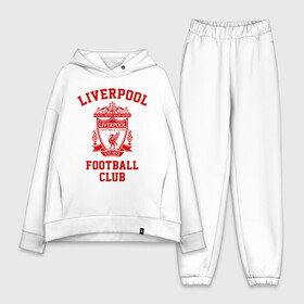 Женский костюм хлопок Oversize с принтом Ливерпуль в Санкт-Петербурге,  |  | anfield | liverpool | liverpool fc | the reds | you ll never walk a | клубная | красные | ливерпуль | мерсисайдцы | фанатская | футбольная | футбольный клуб | футбольный клуб ливерпуль | энфилд