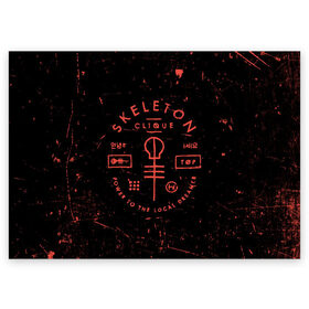 Поздравительная открытка с принтом TOP - Skeleton Clique в Санкт-Петербурге, 100% бумага | плотность бумаги 280 г/м2, матовая, на обратной стороне линовка и место для марки
 | band | best | blurry | face | indie | logo | music | one | pilots | pop | regional | rock | symbol | top | trench | twenty | vessel | группа | инди | лого | логотип | музыка | пилоты | поп | рок | символ | топ | тренч