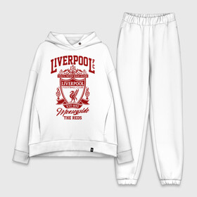 Женский костюм хлопок Oversize с принтом Ливерпуль в Санкт-Петербурге,  |  | anfield | liverpool | liverpool fc | the reds | you ll never walk a | клубная | красные | ливерпуль | мерсисайдцы | фанатская | футбольная | футбольный клуб | футбольный клуб ливерпуль | энфилд