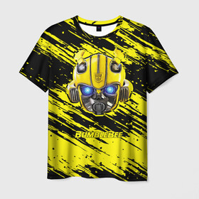 Мужская футболка 3D с принтом Bumblebee в Санкт-Петербурге, 100% полиэфир | прямой крой, круглый вырез горловины, длина до линии бедер | transformers | автоботы | бамблби | кибертрон | мегатрон | оптимус | прайм | робот | трансформеры