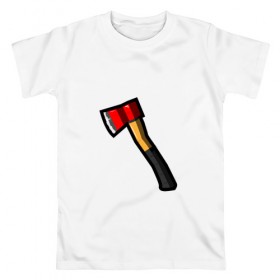 Мужская футболка хлопок с принтом Пожарный топор в Санкт-Петербурге, 100% хлопок | прямой крой, круглый вырез горловины, длина до линии бедер, слегка спущенное плечо. | вектор | плоский | пожарный | стиль. | топор