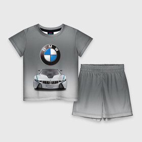Детский костюм с шортами 3D с принтом BMW Vision в Санкт-Петербурге,  |  | bmw | car | germany | motorsport | sports car | автомобиль | автоспорт | бмв | германия | спорткар