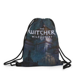 Рюкзак-мешок 3D с принтом The Witcher 3: Wild Hunt в Санкт-Петербурге, 100% полиэстер | плотность ткани — 200 г/м2, размер — 35 х 45 см; лямки — толстые шнурки, застежка на шнуровке, без карманов и подкладки | 