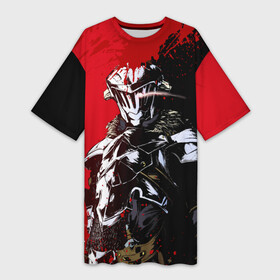 Платье-футболка 3D с принтом Goblin Slayer red and black в Санкт-Петербурге,  |  | ahegao | anime | armor | blood | goblin | knight | manga | slayer | аниме | ахегао | гоблин | гоблинов | гоблины | доспехи | жрица | кровища | кровь | манга | мульт | мультик | ранобэ | рыцарь | сериал