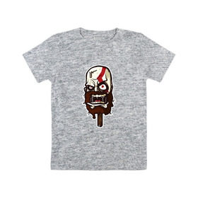 Детская футболка хлопок с принтом God Of Ice Cream в Санкт-Петербурге, 100% хлопок | круглый вырез горловины, полуприлегающий силуэт, длина до линии бедер | Тематика изображения на принте: game | god of war | кратос | мороженое