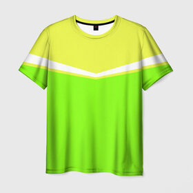 Мужская футболка 3D с принтом Угол зеленый в Санкт-Петербурге, 100% полиэфир | прямой крой, круглый вырез горловины, длина до линии бедер | кислотные костюмы | кислотные цвета | неон | флуоресцентные принты