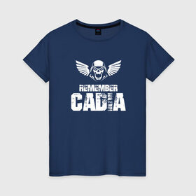 Женская футболка хлопок с принтом Remember Cadia в Санкт-Петербурге, 100% хлопок | прямой крой, круглый вырез горловины, длина до линии бедер, слегка спущенное плечо | warhammer
