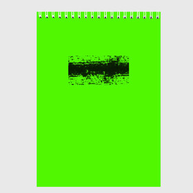 Скетчбук с принтом Гранж зеленый в Санкт-Петербурге, 100% бумага
 | 48 листов, плотность листов — 100 г/м2, плотность картонной обложки — 250 г/м2. Листы скреплены сверху удобной пружинной спиралью | кислотные костюмы | кислотные цвета | неон | флуоресцентные принты