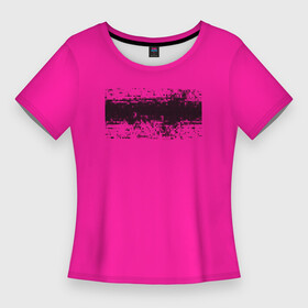 Женская футболка 3D Slim с принтом Гранж розовый в Санкт-Петербурге,  |  | Тематика изображения на принте: кислотные костюмы | кислотные цвета | неон | флуоресцентные принты