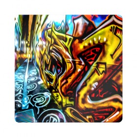 Магнит виниловый Квадрат с принтом Твой уличный стиль! в Санкт-Петербурге, полимерный материал с магнитным слоем | размер 9*9 см, закругленные углы | graffity | paint | street art | urban | город | граффити | искусство | кирпичи | краски | рисунки | стена | улицы | уличное искусство