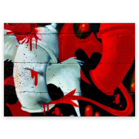 Поздравительная открытка с принтом GRAFFITY ONE в Санкт-Петербурге, 100% бумага | плотность бумаги 280 г/м2, матовая, на обратной стороне линовка и место для марки
 | graffity | paint | street art | urban | город | граффити | искусство | кирпичи | краски | рисунки | стена | улицы | уличное искусство