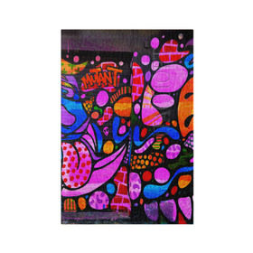Обложка для паспорта матовая кожа с принтом Неоновое граффити в Санкт-Петербурге, натуральная матовая кожа | размер 19,3 х 13,7 см; прозрачные пластиковые крепления | grafity | paint | street art | urban | город | граффити | искусство | кирпичи | краски | рисунки | стена | улицы | уличное искусство
