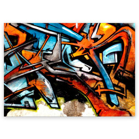 Поздравительная открытка с принтом Граффити в Санкт-Петербурге, 100% бумага | плотность бумаги 280 г/м2, матовая, на обратной стороне линовка и место для марки
 | grafity | paint | street art | urban | город | граффити | искусство | кирпичи | краски | рисунки | стена | улицы | уличное искусство