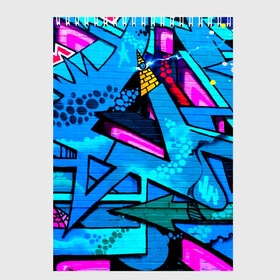 Скетчбук с принтом GRAFFITY в Санкт-Петербурге, 100% бумага
 | 48 листов, плотность листов — 100 г/м2, плотность картонной обложки — 250 г/м2. Листы скреплены сверху удобной пружинной спиралью | grafity | paint | street art | urban | город | граффити | искусство | кирпичи | краски | рисунки | стена | улицы | уличное искусство