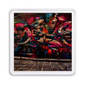 Магнит 55*55 с принтом disquared urban graffity в Санкт-Петербурге, Пластик | Размер: 65*65 мм; Размер печати: 55*55 мм | grafity | paint | street art | urban | город | граффити | искусство | кирпичи | краски | рисунки | стена | улицы | уличное искусство