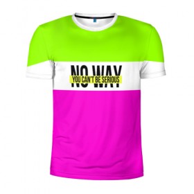 Мужская футболка 3D спортивная Serious зелено-розовый купить в Санкт-Петербурге