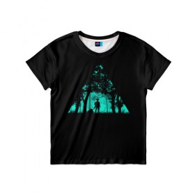 Детская футболка 3D с принтом Таинственный лес в Санкт-Петербурге, 100% гипоаллергенный полиэфир | прямой крой, круглый вырез горловины, длина до линии бедер, чуть спущенное плечо, ткань немного тянется | кислотные костюмы | кислотные цвета | неон | флуоресцентные принты