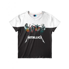 Детская футболка 3D с принтом Metallica в Санкт-Петербурге, 100% гипоаллергенный полиэфир | прямой крой, круглый вырез горловины, длина до линии бедер, чуть спущенное плечо, ткань немного тянется | metallica | барабаны | гитары | дэйвмастейн | метал | металисты | металлика | неформалы | рок | рокеры