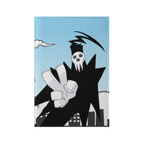 Обложка для паспорта матовая кожа с принтом Soul Eater - Shinigami в Санкт-Петербурге, натуральная матовая кожа | размер 19,3 х 13,7 см; прозрачные пластиковые крепления | lord death | shinigami | soul eater | пожиратель душ | синигами