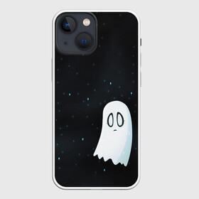 Чехол для iPhone 13 mini с принтом A Lonely Ghost в Санкт-Петербурге,  |  | ghost | sans | undertale | азриэль | андайн | гастер | надоедливая собака | одиночество | папирус | приведение | санс | скелет | сноудрейк