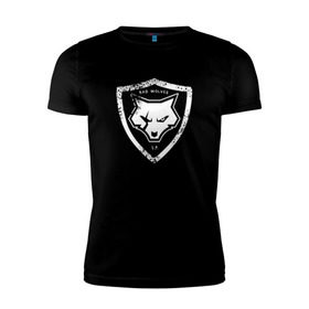 Мужская футболка премиум с принтом Bad Wolves в Санкт-Петербурге, 92% хлопок, 8% лайкра | приталенный силуэт, круглый вырез ворота, длина до линии бедра, короткий рукав | bad | bad wolves | band | la | logo | metal | music | rock | white | wolf | волк | металл | музыка | рок