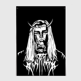 Постер с принтом Ghostemane devil в Санкт-Петербурге, 100% бумага
 | бумага, плотность 150 мг. Матовая, но за счет высокого коэффициента гладкости имеет небольшой блеск и дает на свету блики, но в отличии от глянцевой бумаги не покрыта лаком | ghostemane | ghostemane mercury | ghostemane nihi | trash gang | гостмейн