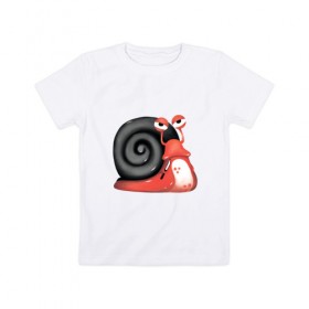 Детская футболка хлопок с принтом Боевая-улитка в Санкт-Петербурге, 100% хлопок | круглый вырез горловины, полуприлегающий силуэт, длина до линии бедер | животные | зло | улитка