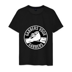 Мужская футболка хлопок с принтом Gabbers в Санкт-Петербурге, 100% хлопок | прямой крой, круглый вырез горловины, длина до линии бедер, слегка спущенное плечо. | gabber | hardcore | hardcoremusic