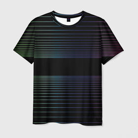 Мужская футболка 3D с принтом Полоски в Санкт-Петербурге, 100% полиэфир | прямой крой, круглый вырез горловины, длина до линии бедер | hipster | neon | retro wave | vaporwave | геометрия | космос | неон | хипстер