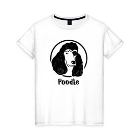 Женская футболка хлопок с принтом Пират Пудель в Санкт-Петербурге, 100% хлопок | прямой крой, круглый вырез горловины, длина до линии бедер, слегка спущенное плечо | dog | dog face | pirate | poodle | пират | пудель | собака
