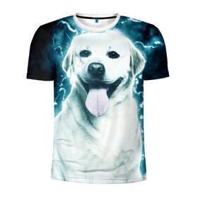 Мужская футболка 3D спортивная с принтом Лабрадор в Санкт-Петербурге, 100% полиэстер с улучшенными характеристиками | приталенный силуэт, круглая горловина, широкие плечи, сужается к линии бедра | лабрадор | собака
