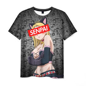 Мужская футболка 3D с принтом Anime (Senpai 4) в Санкт-Петербурге, 100% полиэфир | прямой крой, круглый вырез горловины, длина до линии бедер | ahegao | anime | manga | sempai | senpai | аниме | ахегао | манга | семпай | сенпай