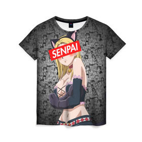 Женская футболка 3D с принтом Anime (Senpai 4) в Санкт-Петербурге, 100% полиэфир ( синтетическое хлопкоподобное полотно) | прямой крой, круглый вырез горловины, длина до линии бедер | ahegao | anime | manga | sempai | senpai | аниме | ахегао | манга | семпай | сенпай