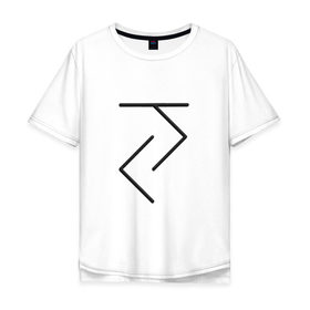 Мужская футболка хлопок Oversize с принтом Йога - руна в Санкт-Петербурге, 100% хлопок | свободный крой, круглый ворот, “спинка” длиннее передней части | 