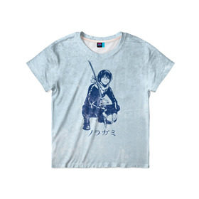 Детская футболка 3D с принтом Бездомный Бог в Санкт-Петербурге, 100% гипоаллергенный полиэфир | прямой крой, круглый вырез горловины, длина до линии бедер, чуть спущенное плечо, ткань немного тянется | delivery god | milkshake kazubisha | noragami | yato | yukine | бездомный бог | бисямон | дайкоку | кадзума | манга | маю | нора | норагами | тэндзин | хиери ики | юкинэ | ято