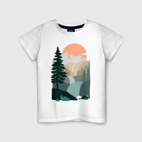 Детская футболка хлопок с принтом Adventure в Санкт-Петербурге, 100% хлопок | круглый вырез горловины, полуприлегающий силуэт, длина до линии бедер | moutains | road | sun | travel | trip | turism | горы | дорога | закат | приключения | природа | тундра путешествия | туризм