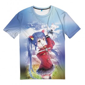 Мужская футболка 3D с принтом Fairy Tail в Санкт-Петербурге, 100% полиэфир | прямой крой, круглый вырез горловины, длина до линии бедер | anime | fairy tail | manga | аниме | грей фуллбастер | люси хартфилия | манга | нацу драгнил | хвост феи | эрза скарлет