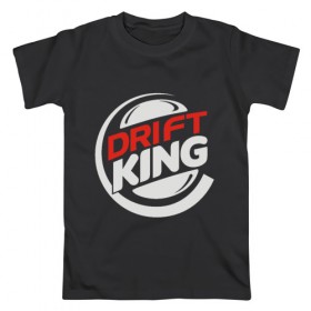 Мужская футболка хлопок с принтом Drift King в Санкт-Петербурге, 100% хлопок | прямой крой, круглый вырез горловины, длина до линии бедер, слегка спущенное плечо. | audi | bmw | car | drift | ferrari | ford | mercedes | road | speed | авто | автомобиль | ауди | водитель | газ | гонка | дорога | дрифт | машина | мерседес | педаль | скорость | тормоз