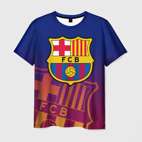 Мужская футболка 3D с принтом Барселона в Санкт-Петербурге, 100% полиэфир | прямой крой, круглый вырез горловины, длина до линии бедер | barca | barcelona | barsa | fc barcelona | барса | барселона | болел | испания | каталонцы | клубная | лалига | сине гранатовые | фанатская | форма | футбол | футбольная | футбольный клуб