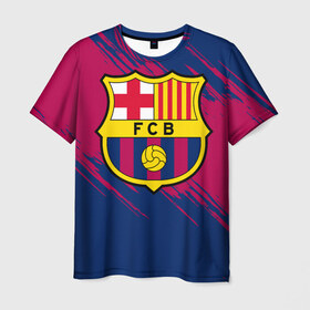 Мужская футболка 3D с принтом Барселона в Санкт-Петербурге, 100% полиэфир | прямой крой, круглый вырез горловины, длина до линии бедер | barca | barcelona | barsa | fc barcelona | барса | барселона | болел | испания | каталонцы | клубная | лалига | сине гранатовые | фанатская | форма | футбол | футбольная | футбольный клуб