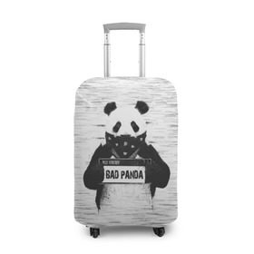 Чехол для чемодана 3D с принтом BAD PANDA в Санкт-Петербурге, 86% полиэфир, 14% спандекс | двустороннее нанесение принта, прорези для ручек и колес | bad | bear | panda | медведь | панда