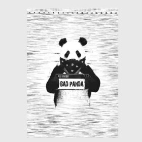 Скетчбук с принтом BAD PANDA в Санкт-Петербурге, 100% бумага
 | 48 листов, плотность листов — 100 г/м2, плотность картонной обложки — 250 г/м2. Листы скреплены сверху удобной пружинной спиралью | bad | bear | panda | медведь | панда