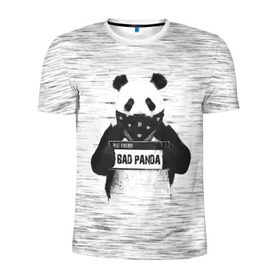 Мужская футболка 3D спортивная с принтом BAD PANDA в Санкт-Петербурге, 100% полиэстер с улучшенными характеристиками | приталенный силуэт, круглая горловина, широкие плечи, сужается к линии бедра | Тематика изображения на принте: bad | bear | panda | медведь | панда