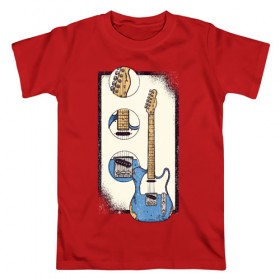 Мужская футболка хлопок с принтом Гитара в Санкт-Петербурге, 100% хлопок | прямой крой, круглый вырез горловины, длина до линии бедер, слегка спущенное плечо. | guitar | гитара | гитары | музыка | музыкальные инструменты | с гитарой