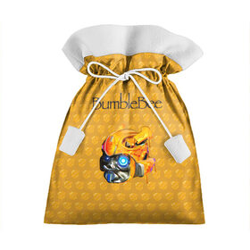 Подарочный 3D мешок с принтом BumbleBee в Санкт-Петербурге, 100% полиэстер | Размер: 29*39 см | 2019 | bumble bee | transformers | арт | бамблби | желтая | киборг | классная | мёд | надпись | прикольная | пчела | робот | соты | трансформеры | улей | фильм